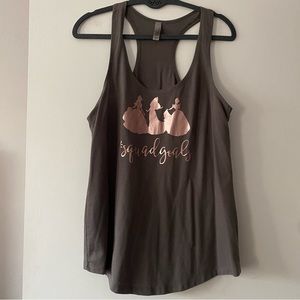 Disney Rose Gold Squad Goals Belle, Cinderella, Aurora Sleep Beauty Grey Tank